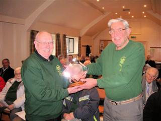 Bert presents Pat Hughes with the Bill Alston trophy for 2012